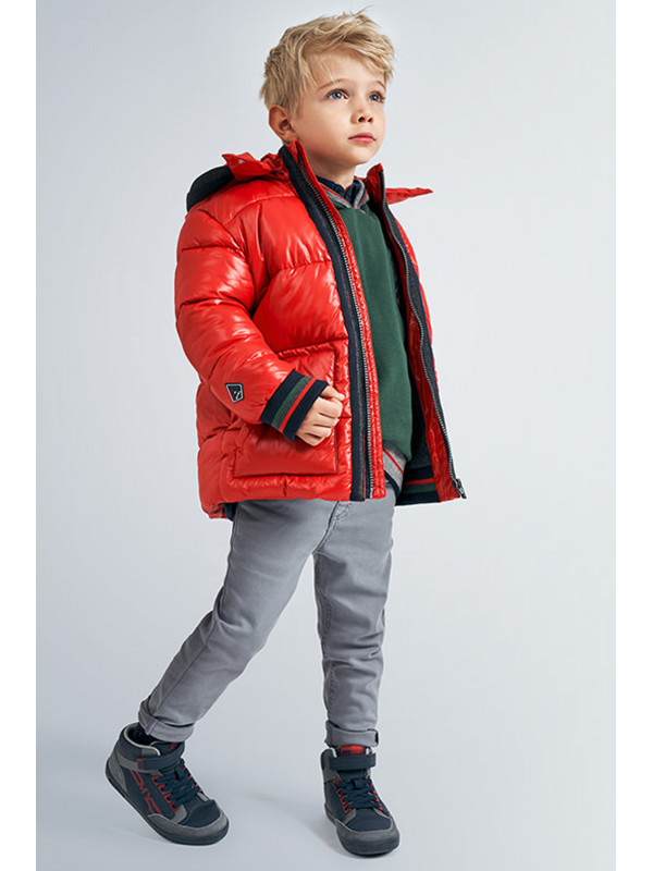 COAT WITH COLOUR STRIP FOR BOY