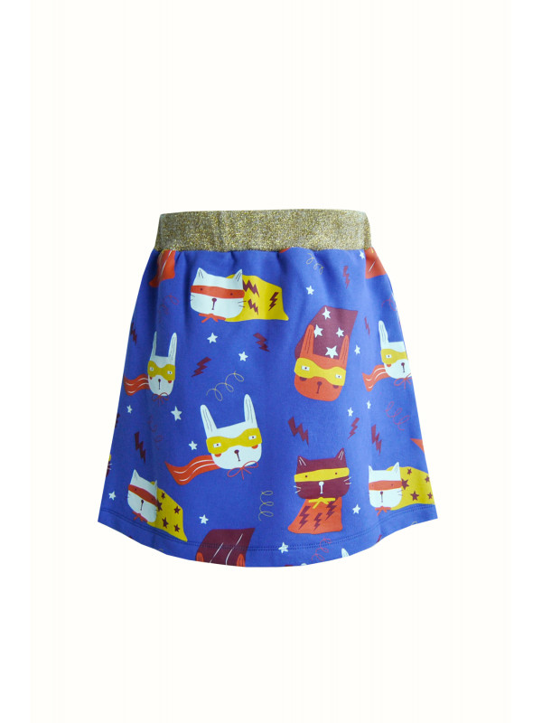 SKIRT WITH CAT PRINTED