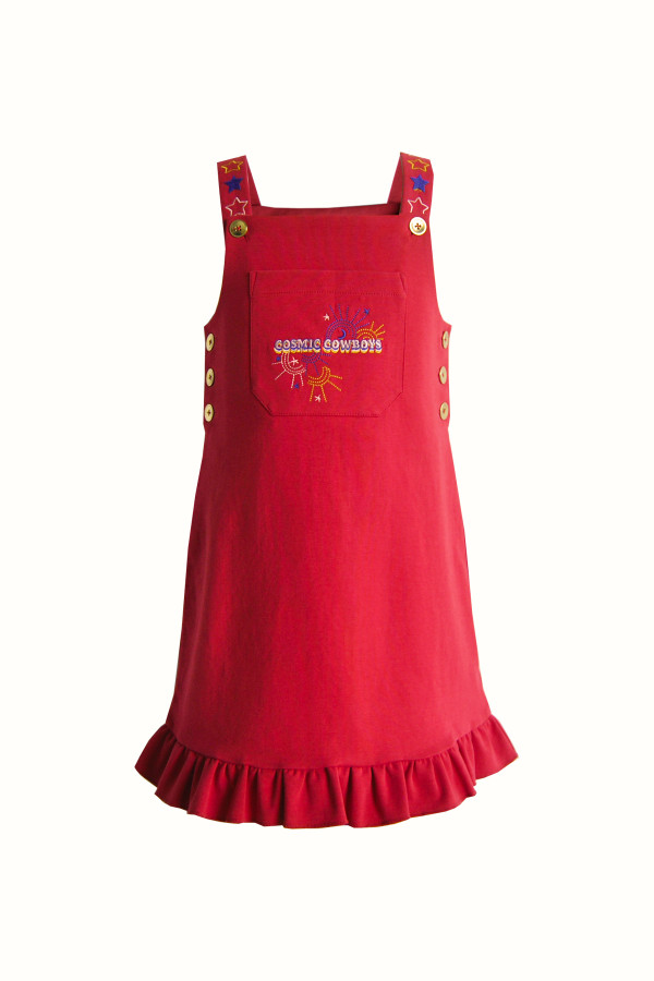 GIRLS DRESS WITH COSMIC COVBOYS EMBROIDERED