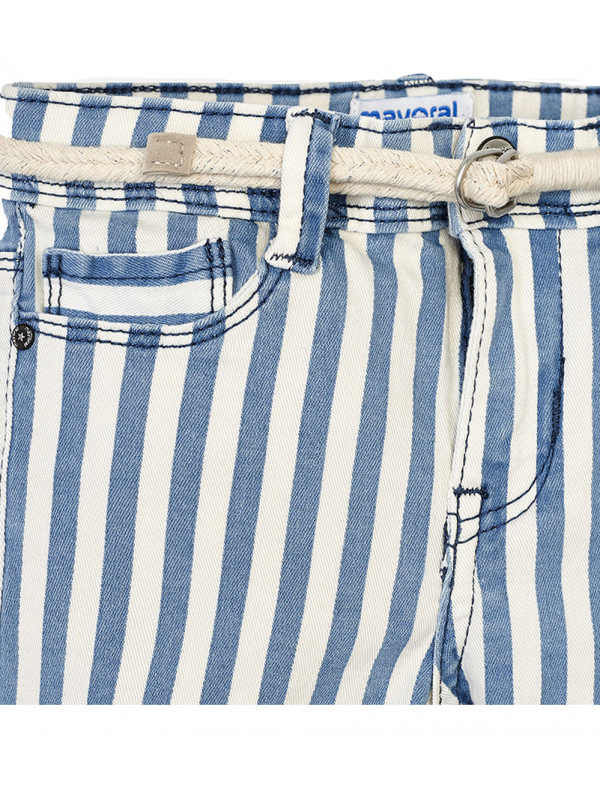STRIPED SHORTS WITH BELT FOR GIRL