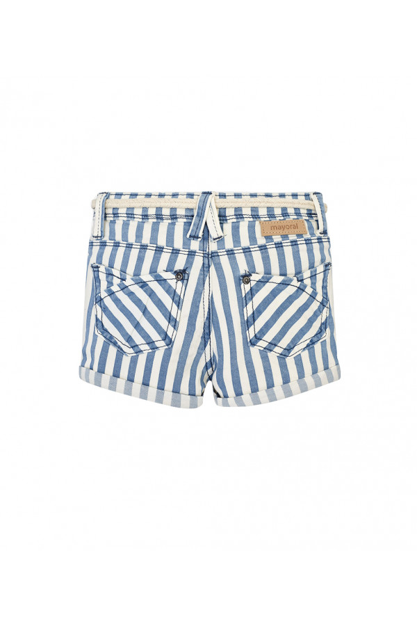 STRIPED SHORTS WITH BELT FOR GIRL