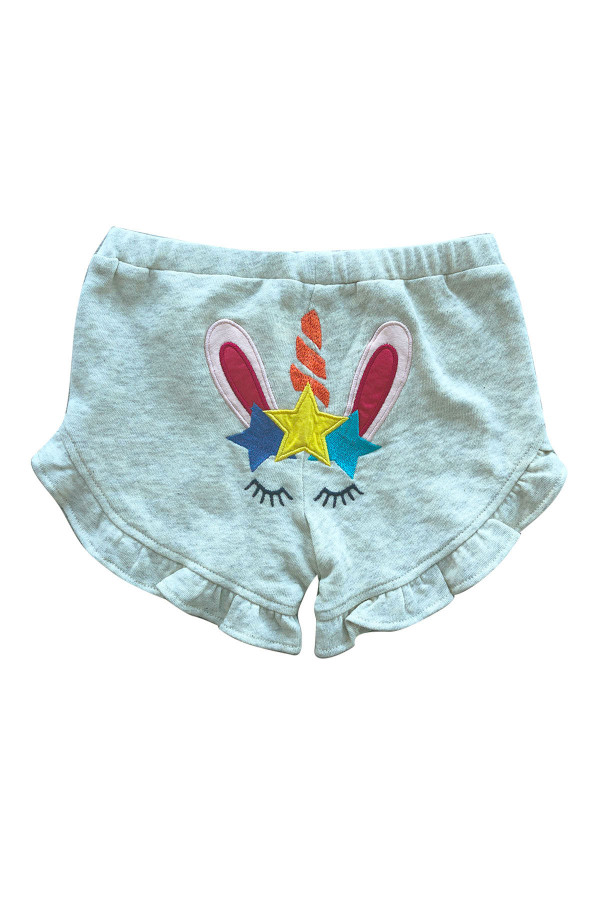 BABY SHORT WITH UNICORN EMBROIDERED