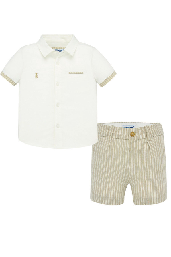 LINEN SHIRT AND SHORTS SET FOR BABY BOY