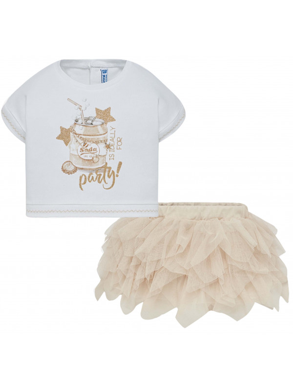 T-SHIRT AND TULLE SKIRT SET FOR BABY GIRL
