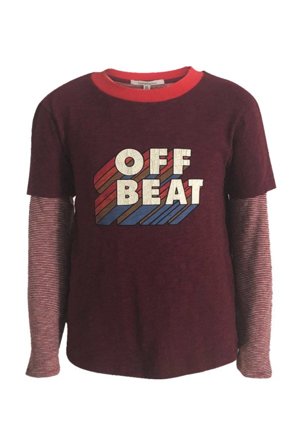 BOYS T-SHIRT WITH "OFF BEAT" PRINTED