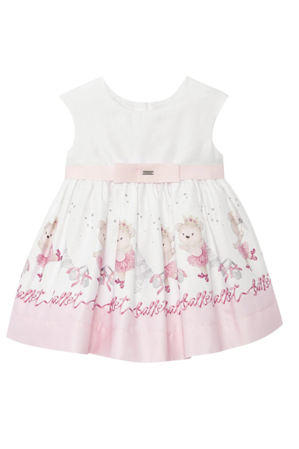 PATTERNED DRESS WITH BOW FOR BABY GIRLA