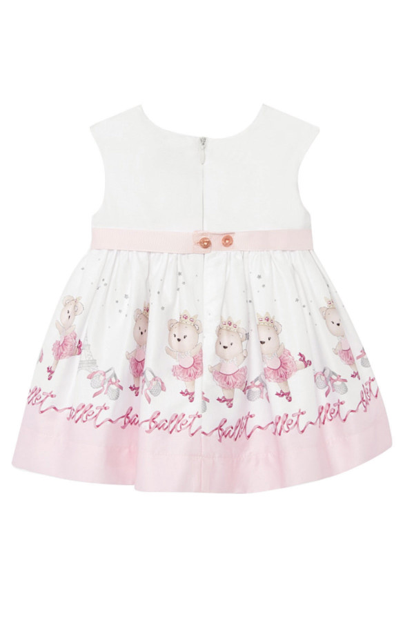 PATTERNED DRESS WITH BOW FOR BABY GIRLA