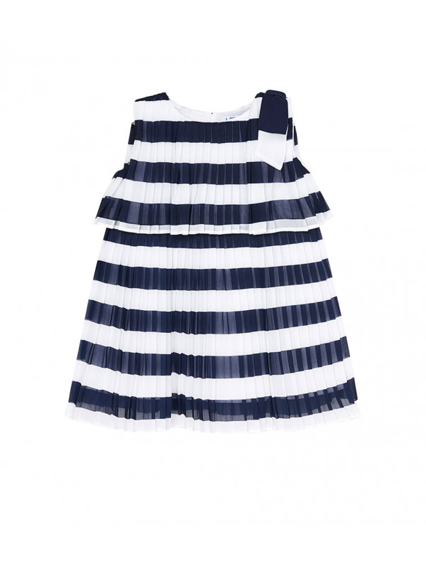 PLEATED STRIPED DRESS FOR GIRL