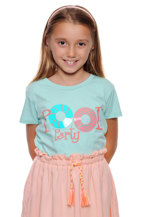 T-SHIRT FOR GIRLS WITH POOL PRINT